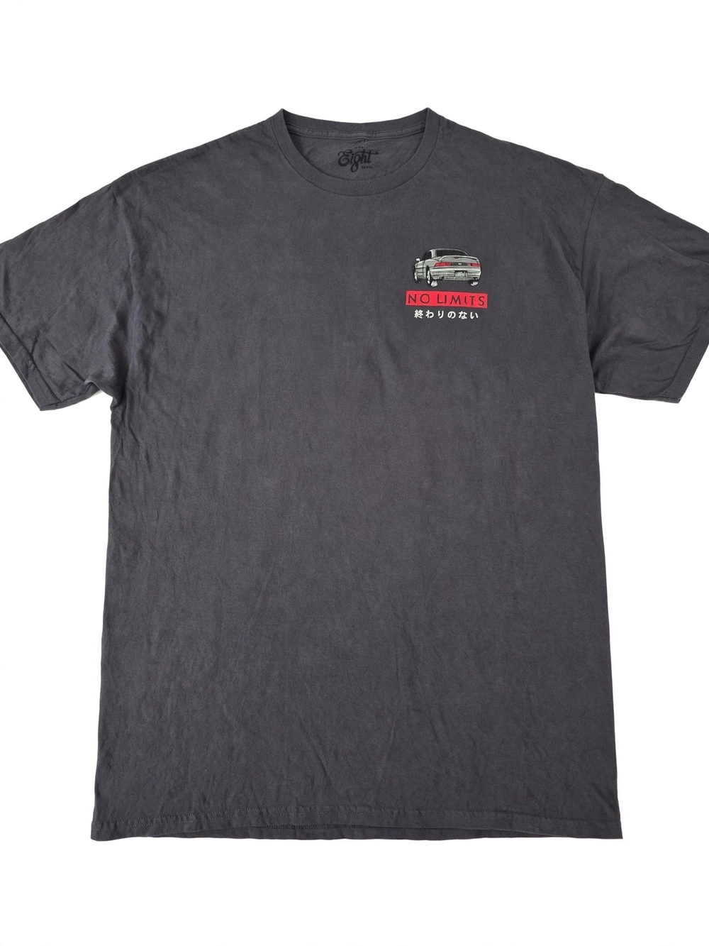 Eighty Eight Charcoal Gray 'No Limits' Graphic Tee with Red Accent